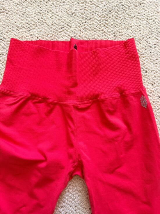 Free People Pants - Free People FP Movement Leggings M/L Muted Coral High Rise Ribbed Waist